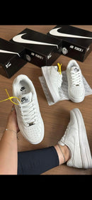 Tênis Air Force Branco Clássico - Couro Premium | Unissex