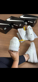 Tênis Air Force Branco Clássico - Couro Premium | Unissex